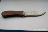 Jagdmesser:Pflaumenholzgriff,3 20 Lagen Rosendamast,Silber finish